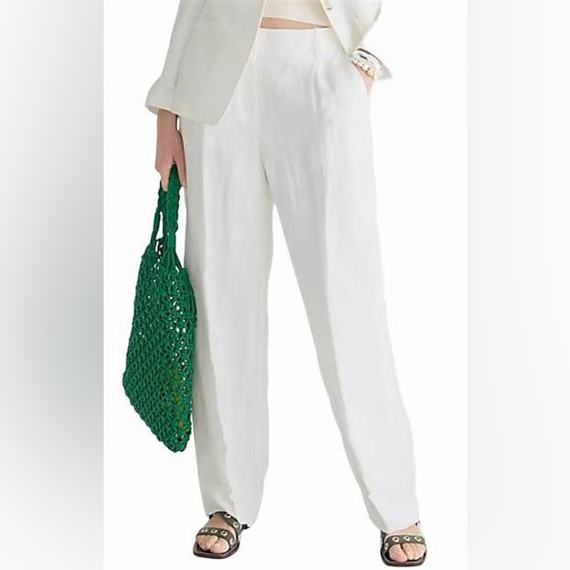 J.Crew Straight-Leg Essential Pant In Chelsea Linen-Cupro Blend Bq734